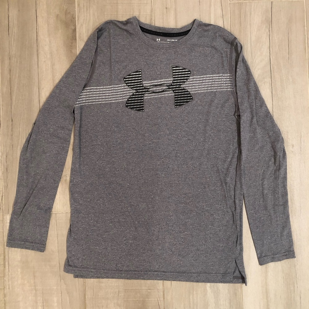 Under Armour Boys Gray Long-sleeve Shirt YXL